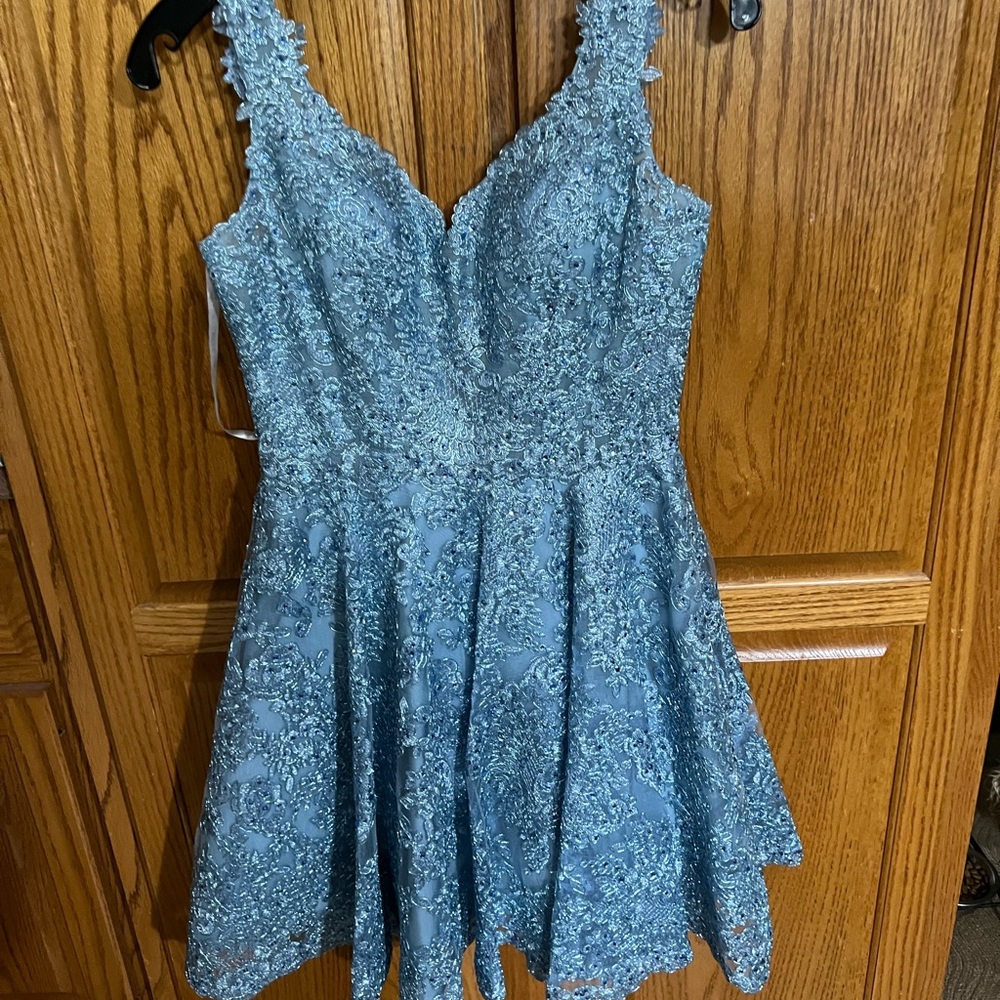 Sherri Hill prom pageant homecoming size 6 blue a line
